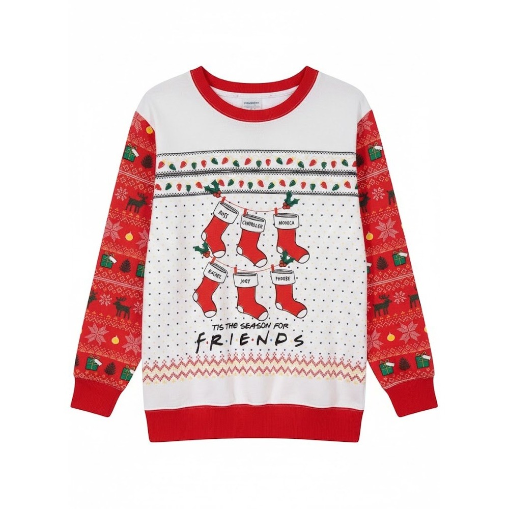 Friends TV Show Christmas Sweatshirt Womens M Holiday‎ Stockings Ugly Sweater